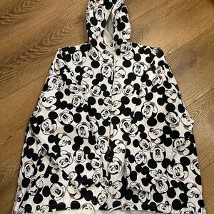 Disney White and Black Logo Lined Jacket -